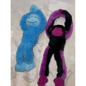 Lots Of Two Hanging Monkeys Plush Stuffed Fiesta & Dan Dee Blue Purple Kids Toys